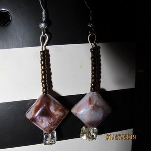 one of a kind smoky brown earrings